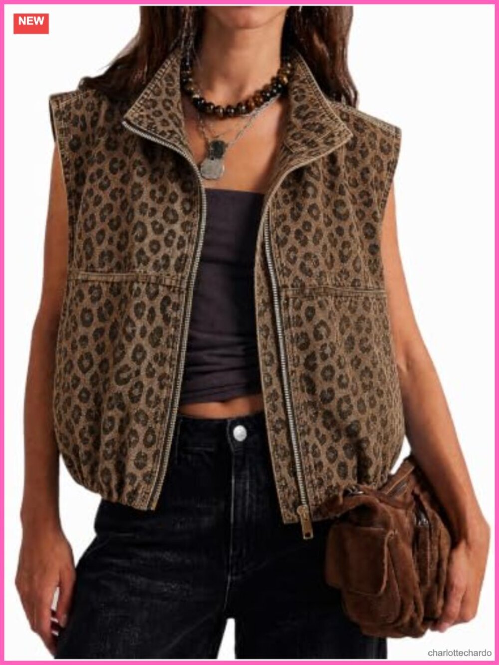 Womens Zip Up Denim Vest Sleeveless Jean Top Bubble Hem Summer Casual